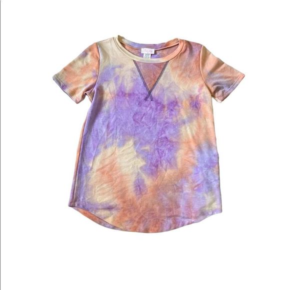 Pink Lily Tops - Pink Lily Rest and Relaxation oversized tie dye tee shirt, Size Small
